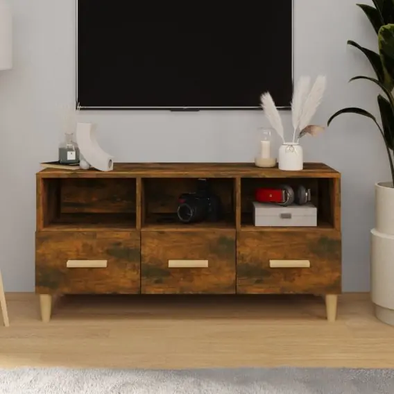Zniżka Szafka pod telewizor, przydymiony dąb, 102x36x50 cm Lumarko! - Hurtownia wielobranżowa Lumarko
